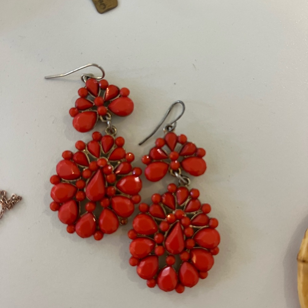 orange/poppy statement earring
